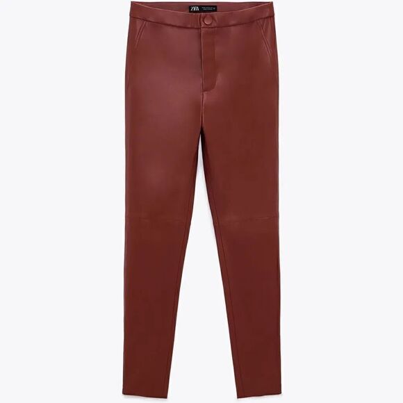 ZARA LEATHER LEGGINGS  - Picture 8 of 10
